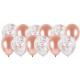 PACK 12 BALLONS METAL ROSE GOLD ET CONFETTIS ROSE GOLD