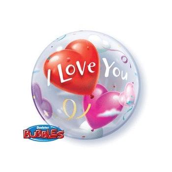 BUBBLE I LOVE YOU COEUR 22" 56CM