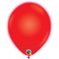 5 BALLONS LATEX ROUGE 25CM + LED