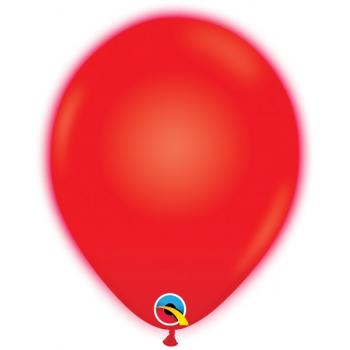 5 BALLONS LATEX ROUGE 25CM + LED