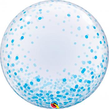 BALLON BUBBLE CONFETTI BLEU 24'