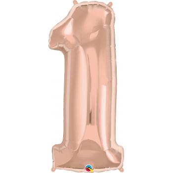 BALLON ALU CHIFFRE 1 ROSE GOLD 34" 86cm