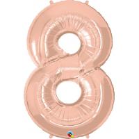 BALLON ALU CHIFFRE 8 ROSE GOLD 34" 86cm