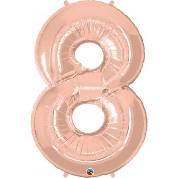 BALLON ALU CHIFFRE 8 ROSE GOLD 34" 86cm