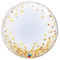 BALLON BUBBLE CONFETTI OR 24"61CM