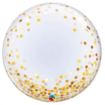 BALLON BUBBLE CONFETTI OR 24"61CM