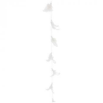 Guirlande plumes 1m blanche - Guirlandes et fanions - Décoration-Fête