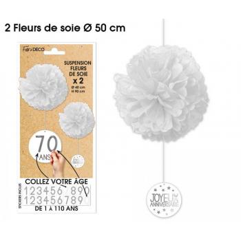 FLEURS DE SOIE TOUS AGES X2 BLANC