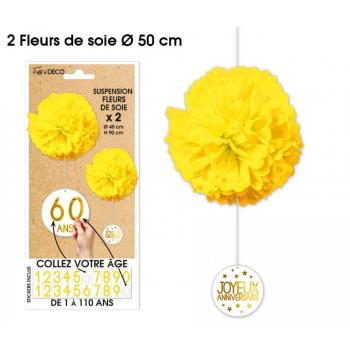 FLEURS DE SOIE TOUS AGES X2 JAUNE