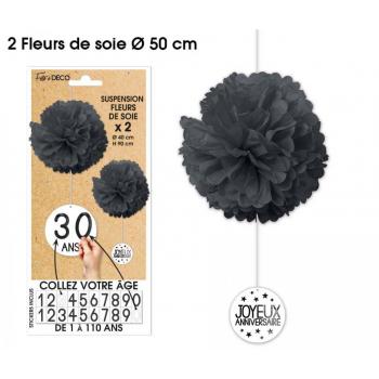 FLEURS DE SOIE TOUS AGES X2 NOIR