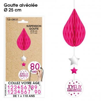 SUSPENSION GOUTTE TOUS AGES FUSHIA