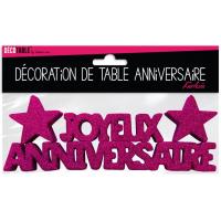 LETTRE JOYEUX ANNIVERSAIRE FUSHIA DECO DE TABLE