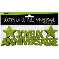 LETTRE JOYEUX ANNIVERSAIRE VERT DECO DE TABLE