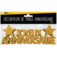 LETTRE JOYEUX ANNIVERSAIRE OR DECO DE TABLE