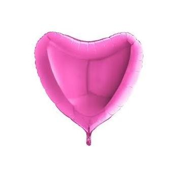 BALLON ALU COEUR FUSHIA 18"46CM