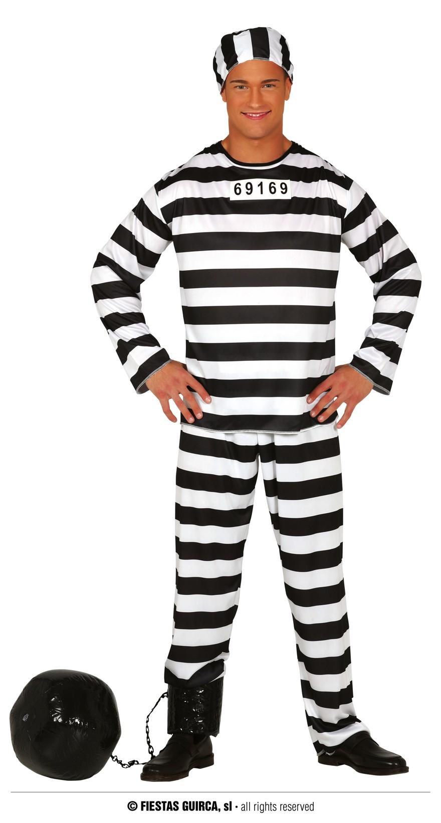 Costume prisonnier noir et blanc t.l 52 54 Uniformes M tiers