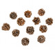 12 MINIS POMMES DE PIN PAILLETTES CHAMPAGNE 2,5CM